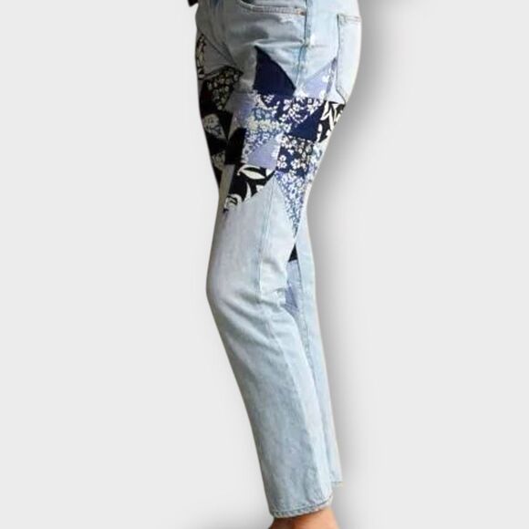 Polo Ralph Lauren Kipton Wash Patchwork Avery Boyfriend Jeans Womens size 27 New - Picture 6 of 11